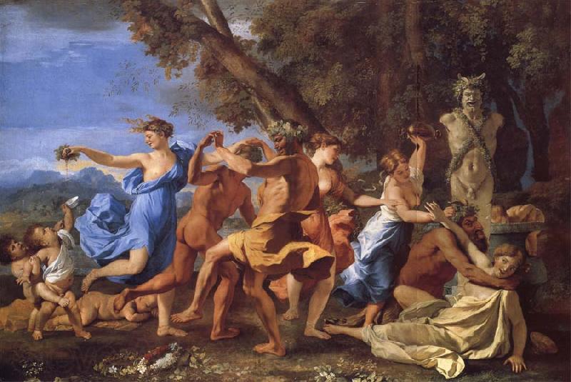 Nicolas Poussin A Bacchanalian Revel Befroe a Term of Pan Norge oil painting art
